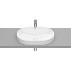 ROCA - Lavabo encimera FINECERAMIC redondo diámetro 550x75 blanco