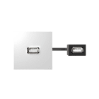 SIMON - Conector SIMON 400 USB tipo A H-H con latiguillo y placa incorporada blanca