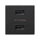 SIMON - Cargador SIMON K45 USB doble con 1 módulo 2,1A grafito