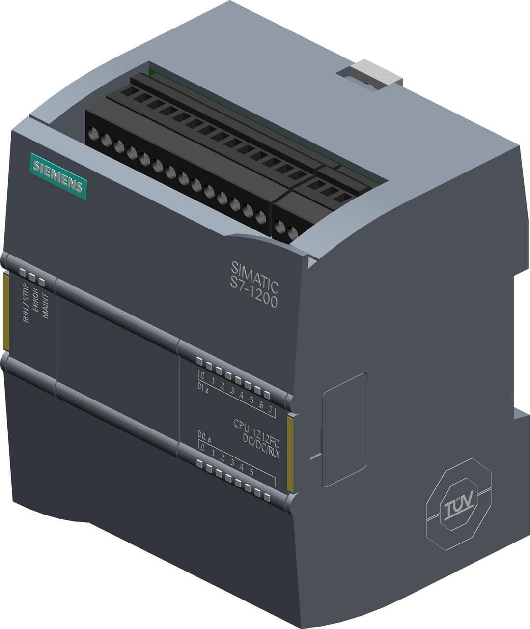 SIEMENS - CPU 1212FC SIMATIC S7-1200, CPU compacta DC/DC/relé, E/S integradas: 8 DI DC 24V, 6 DO