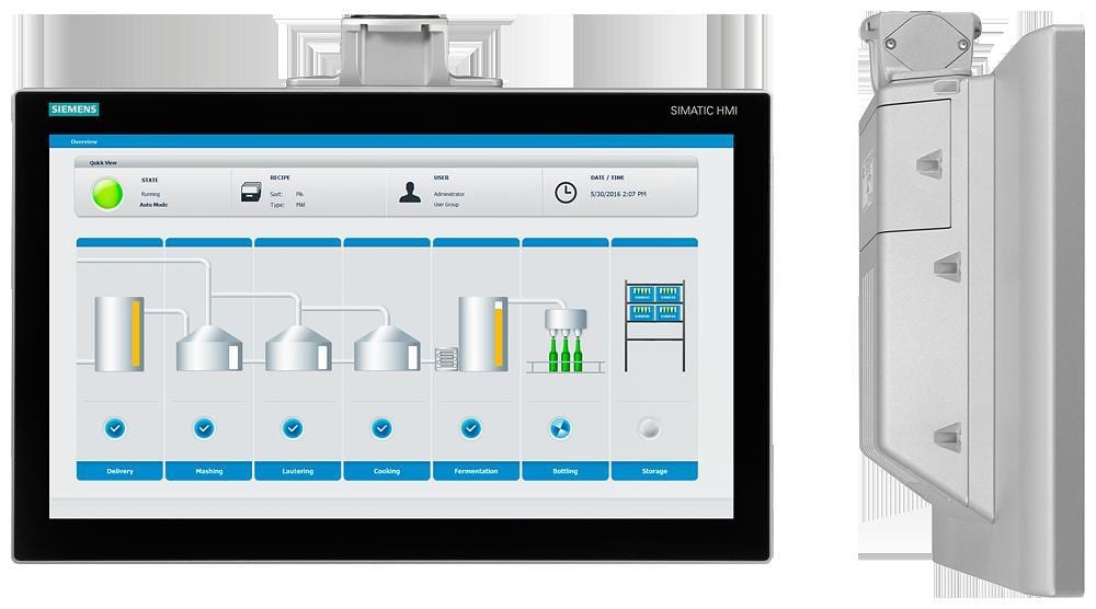 SIEMENS - Panel SIMATIC HMI TP1200 Comfort PRO, brazo soporte, Comfort Panel, operación táctil, Display 12''