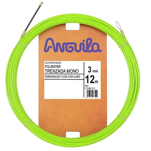 ANGUILA - Pasacables Fijo+Lazo Poliester Trenzada Mono Ø3mm, 12m
