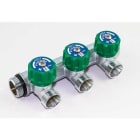 TIEMME - Colector 1871K 3/4" 4 salidas 24x19 (16) MAXIMA CORNER con llave de cierre cromado