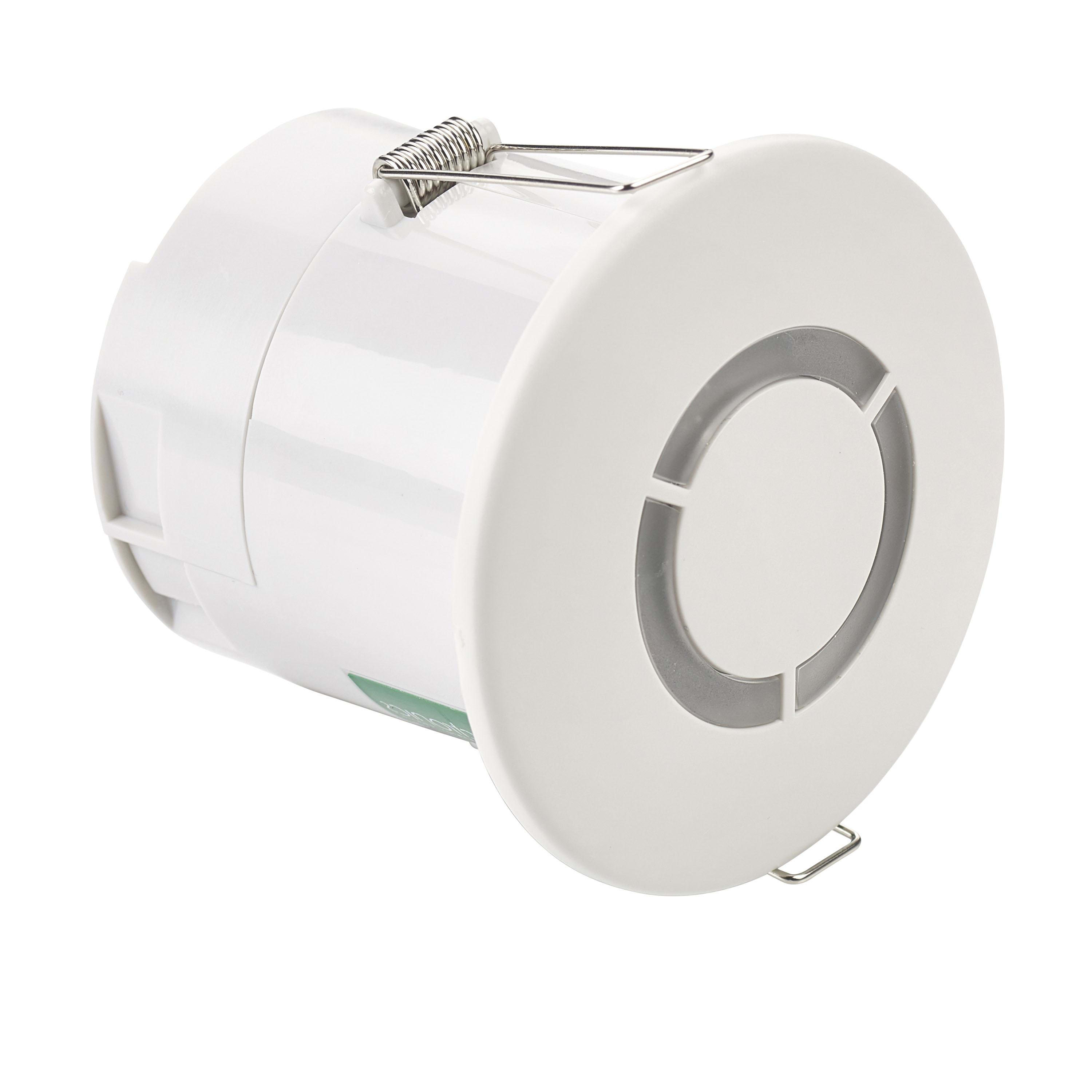 CP.ELECTRONICS - Detector de presencia/ausencia, alta frecuencia, ON/OFF, compacto, IP40, techo, empotrado, contacto libre de potencial
