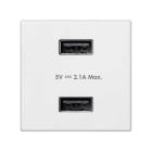 SIMON - Cargador SIMON K45 USB doble con 1 módulo 2,1A blanco