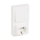 LEGRAND - Conmutador 10 AX + Base 2P+T 16A - 250 V~ - Oteo - monobloc - Blanco