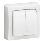 LEGRAND - Doble Interruptor / Conmutador / Pulsador - Oteo - 10A - monobloc - Blanco