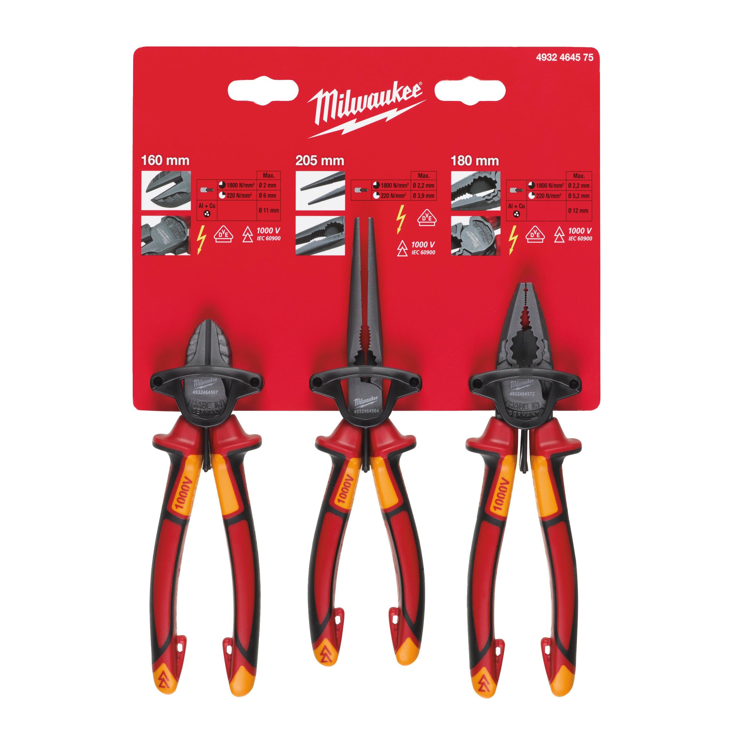 MILWAUKEE - JUEGO DE 3 ALICATES VDE