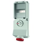 MENNEKES - Base enchufe mural 63A 4P 6H 400V DUO IP44 X-CONTACT y carril din, rojo