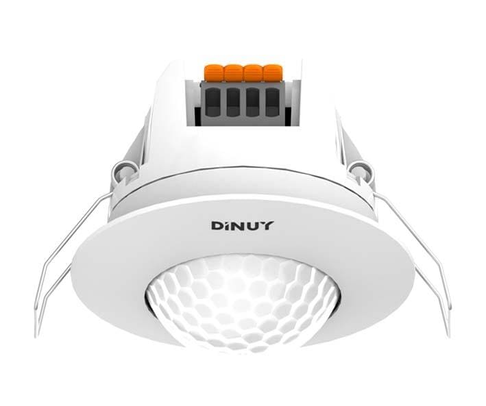 DINUY - Detector movimiento y presencia 360º empotrable en techo Blanco