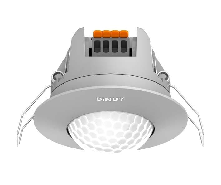 DINUY - Detector movimiento y presencia 360º empotrable en techo Plata