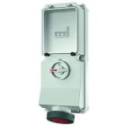 MENNEKES - Base enchufe mural 63A 4P 6H 400V DUO IP67 con interruptor automático 63A 3P K X-CONTACT