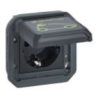 LEGRAND - Base de corriente Plexo IP55 para carga de vehículo eléctrico - Modular - Antracita