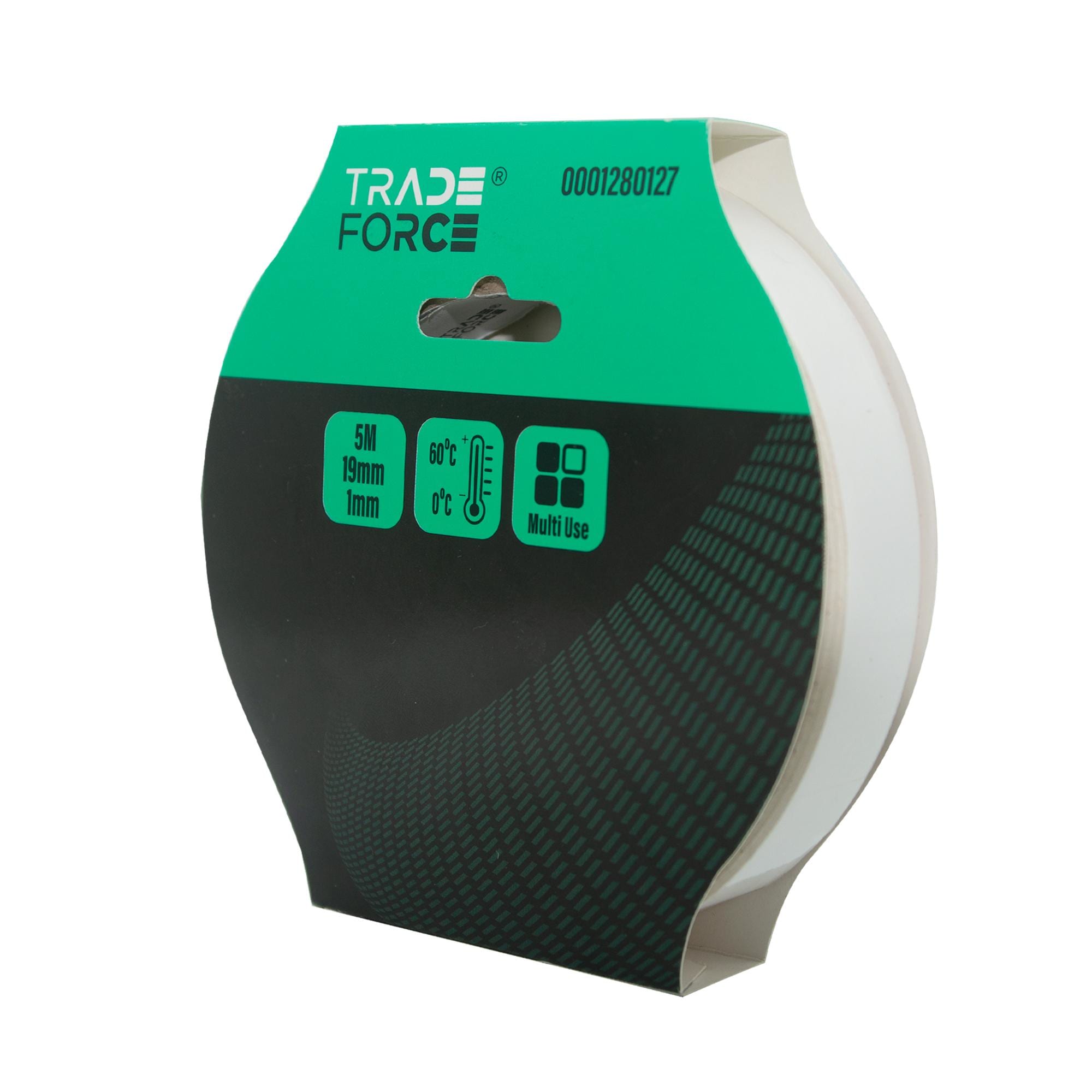TRADEFORCE - CINTA ESPUMA ADHESIVA DOBLE CARA 5M, 19MM*1MM, BLANCA