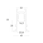 JISO - TOP RECMAG - Magnetic track - Empotrable - 2 metros - Color Blanco técnico