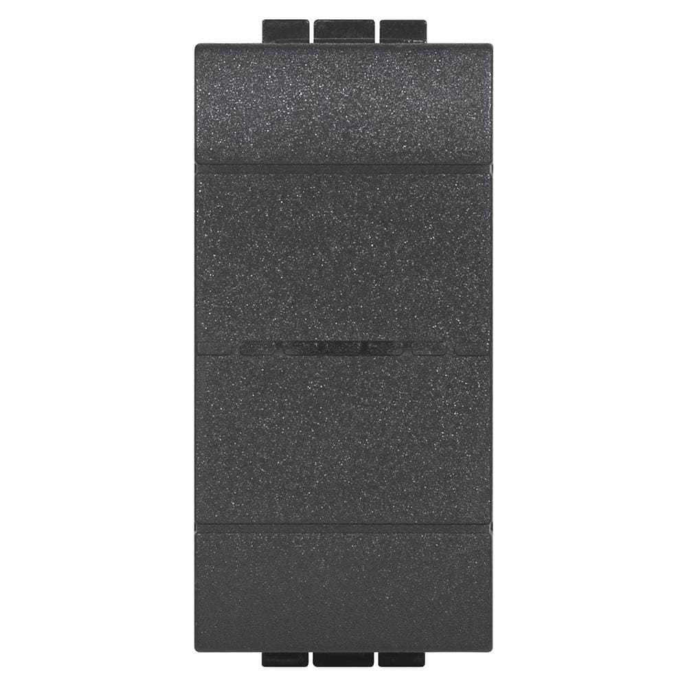 BTICINO - Conmutador Livinglight conectado de iluminación con neutro de 100W - 1 módulo - Antracita