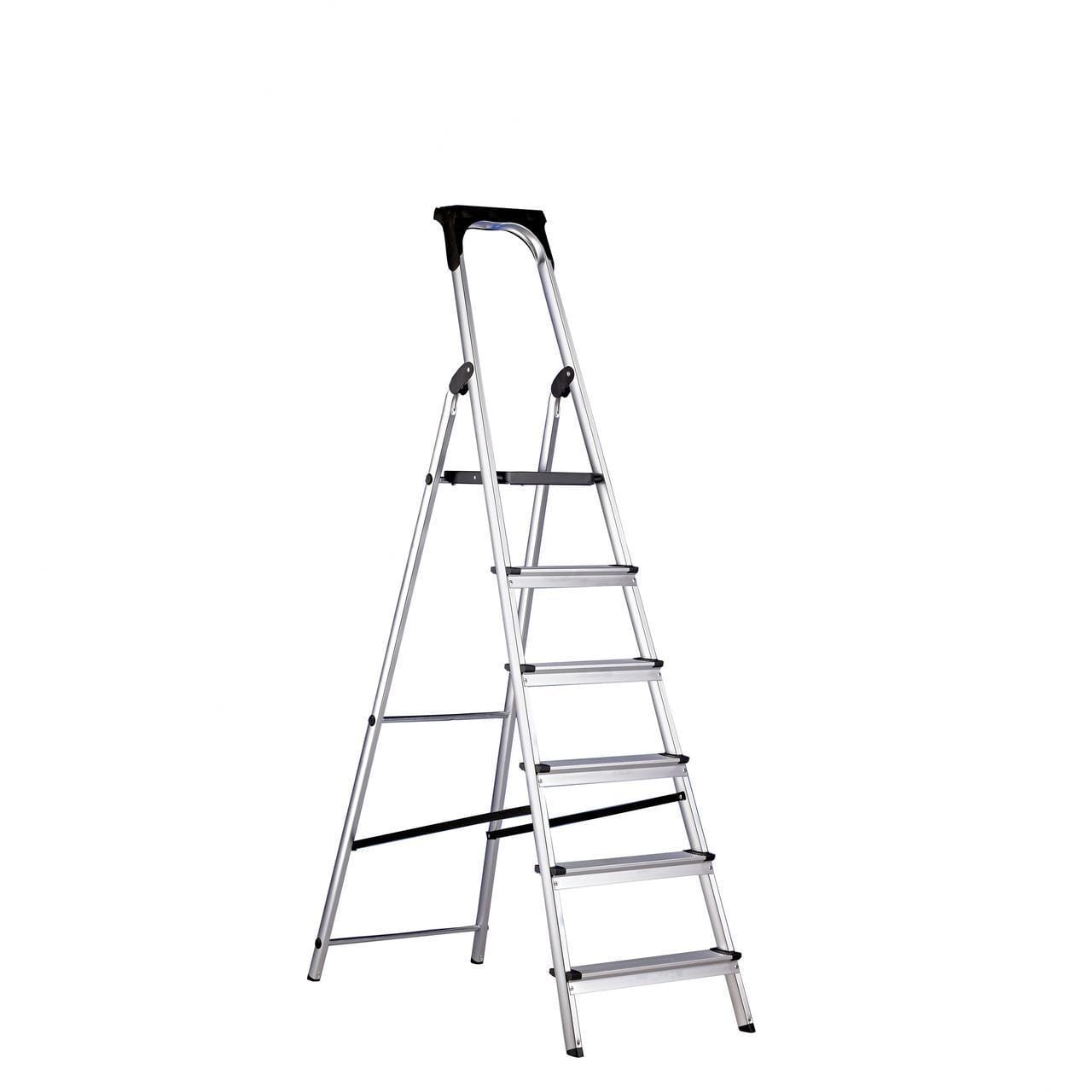 PROIMAN - Escalera aluminio con portaherramientas 7 peldaños