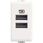 BTICINO - Base cargador doble Màtix - Tipo A+A - 1 módulo - Blanco
