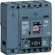 HAGER - INTERRUPTOR AUTOMÁTICO CAJA MOLDEADA H3+ P160 4P4D N0-50-100% 160A 50KA ENERGY