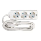 SIMON - Base con 3 tomas TT cable 2m blanca (Fajín)