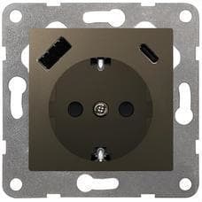 BJC - VIVA, SCHUKO USB AC PD, GRIS LAVA