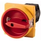 EATON - INTERRUPTOR DE CONTROL; 4 POLOS; 10 A; PLACA FRONTAL 0-1; 90 °; MONTAJE EMPOTRADO; MANETA ROJA/AMAR