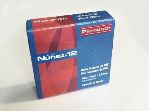 PLYMOUTH - Cinta adhesiva de PVC NÚÑEZ-12 33x19x0,15 blanco para aplicaciones eléctricas
