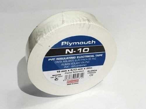 PLYMOUTH - Cinta adhesiva de PVC N-10 20mx19x0,13mm verde para aplicaciones eléctricas
