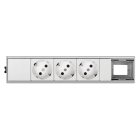 SIMON - Puesto de trabajo Ofiblock Compact SIMON K45 con 3 schukos + 1 troquel LP blanco RAL9003