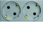 HAGER - TOMA SCHUKO DOBLE PARA CANAL ALUMINIO