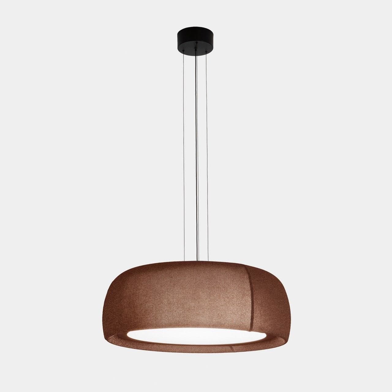 LEDS-C4 - Luminaria colgante Gong LED 27.4 2700K PHASE CUT tejido textil rojo marrón RAL 8016 matt 1166lm