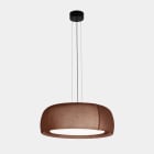 LEDS-C4 - Luminaria colgante Gong LED 27.4 2700K PHASE CUT tejido textil rojo marrón RAL 8016 matt 1166lm
