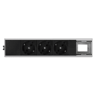 SIMON - Puesto de trabajo Ofiblock Compact SIMON K45 con 3 schukos + 1 troquel LP grafito RAL7021