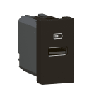LEGRAND - Base cargador USB 1 módulo puerto único tipo A - 3A - 15W - Negro mate