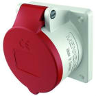 MENNEKES - Base enchufe semiempotrable 32A 4P 6H 400V TA IP44, rojo