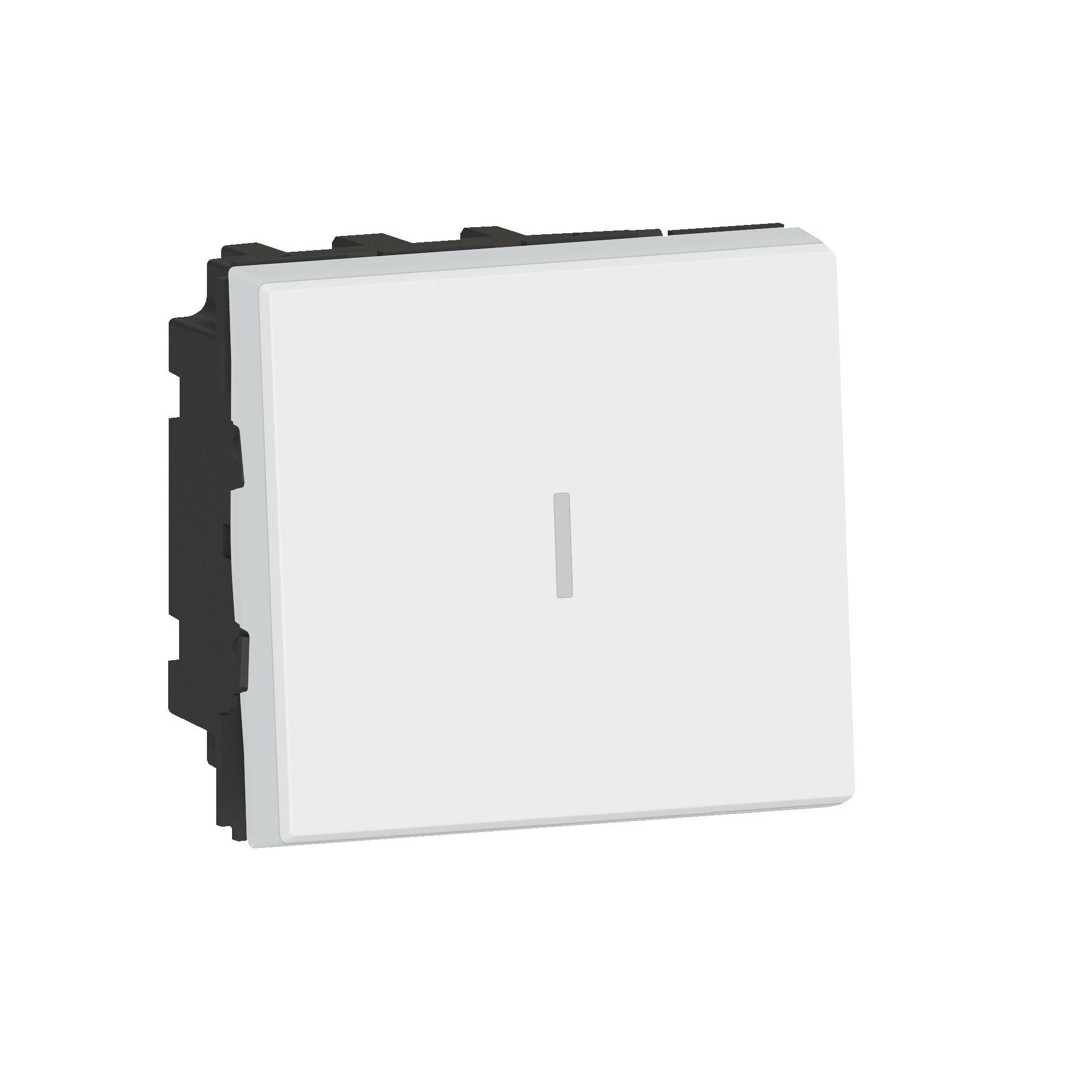 LEGRAND - Conmutador Mosaic EasyLed. 2 módulos. 20AX. 2 polos. Blanco