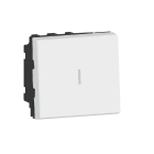 LEGRAND - Conmutador Mosaic EasyLed. 2 módulos. 20AX. 2 polos. Blanco