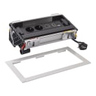 LEGRAND - Incara FlipUp. Montaje empotrado en mobiliario. Compuesta de 8 módulos: 2 tomas 2P+T + 1 USB A+C + 1 RJ45 cat.6 UTP + 1 HDMI. Metal.