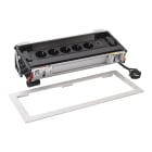 LEGRAND - Incara FlipUp. Montaje empotrado en mobiliario de energía y datos. Compuesta de 12 módulos: 5 tomas 2P+T + 1 USB A+C. 2m. Metal.