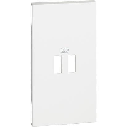 BTICINO - Frontal cargadores USB Living Now - Blanco - 2 módulos