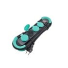 TRADEFORCE - BASE MULTIPLE 4 VIAS SCHUKO IP44 NEGRA 5M CON INT.