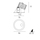 JISO - TOP CAVE RW10 - Downlight Ambiente/UGR - LED COB - 10W - 3000K - Driver incluido ON-OFF - Color Negro