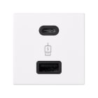 SIMON - Cargador USB tipo "A+C" 3,1A con Quickcharge 2 elementos K45 blanco