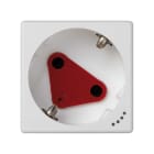 SIMON - Base SIMON K45 schuko con embornamiento por tornillo y obturador de seguridad y piloto indicador blanco nieve