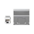 SIMON - Placa SIMON K45 V&D inclinada con guardapolvo para 1 conector CAT6 UTP aluminio