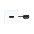 SIMON - Latiguillo HDMI 2.0 hembra-hembra con placa embellecedora blanco Simon K45