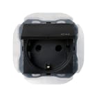 SIMON - Base de enchufe Schuko 16A 250V~ embornornamiento a tornillo IP44 negro mate Simon 270