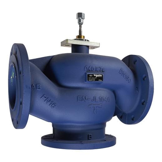 Schneider Electric - V321 Globe Valve, 3-Way, PN16, Flanged DN125, Kvs 250, Cast Iron Body, Stainless Trim, Max. Glycol 50%, Stem-Up Closed (A-AB)