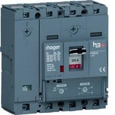 HAGER - INTERRUPTOR AUTOMÁTICO DE CAJA MOLDEADA H3+ P160 4PN0-100% 125A 25KA RELÉ TM