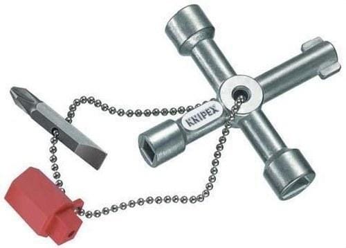 PROIMAN - LLAVE ARMARIOS DE CONTROL 4 BOCAS + PUNTA DESTORNILLADOR PHILIPS Y PLANO